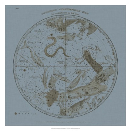 Framed Southern Circumpolar Map Print