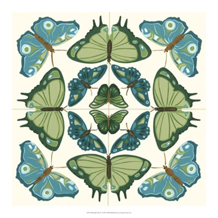 Framed Butterfly Tile IV Print