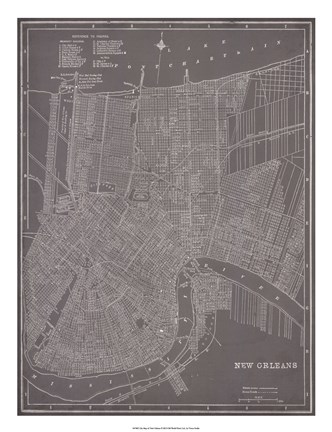 Framed City Map of New Orleans Print