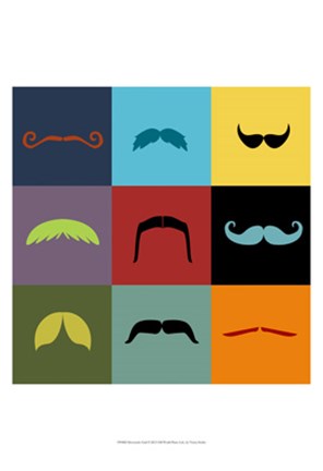 Framed Moustache Grid Print