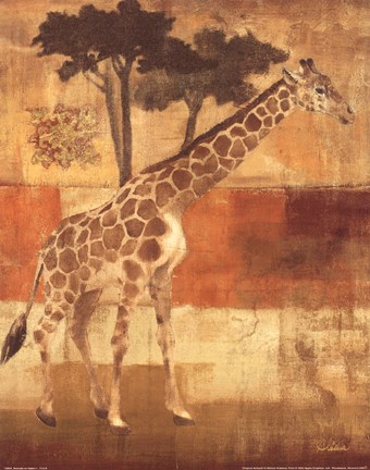 Framed Animals on Safari I Print