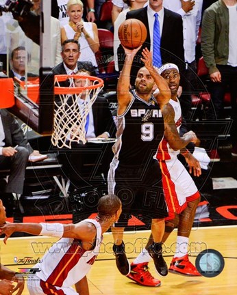 Framed Tony Parker Game 1 of the 2013 NBA Finals Action Print