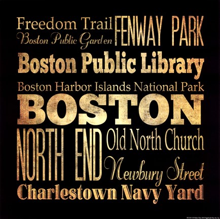 Framed Boston - Square Print