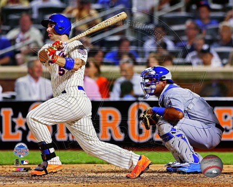 Framed David Wright #5 of the New York Mets hits a single during the 84th MLB All-Star Game on July 16, 2013 Print