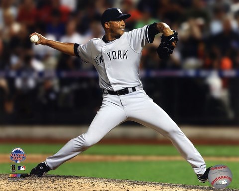 Framed Mariano Rivera #42 of the New York Yankees pitching during the 84th MLB All-Star Game on July 16, 2013 Print