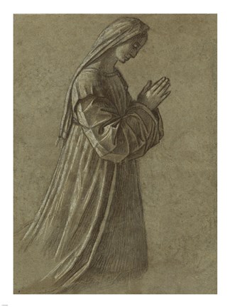 Framed Study of the Virgin Print