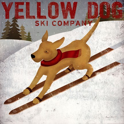 Framed Yellow Dog Ski Co Print