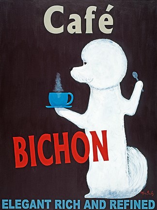 Framed Cafe Bichon Print