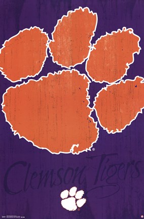 Framed Clemson University - Logo 13 Print