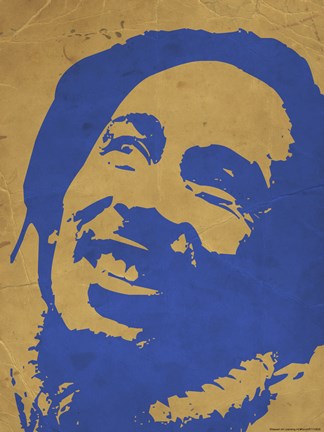 Framed Bob Marley Blue and Brown Print