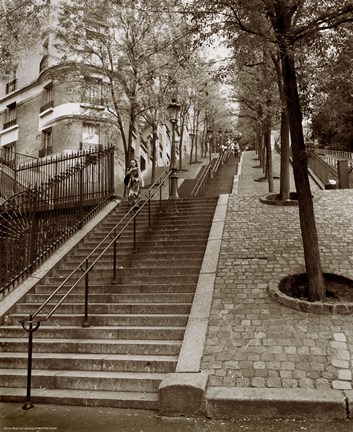 Framed Steps of Montmartre Print