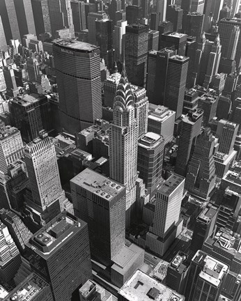 Framed Chrysler Building And Midtown Manhattan Print
