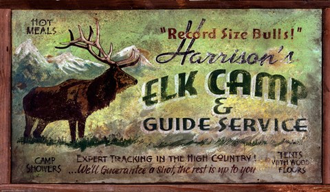 Framed Elk Camp Print