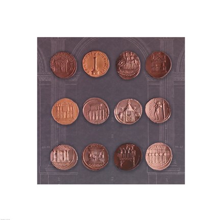 Framed Roman Coins I Print