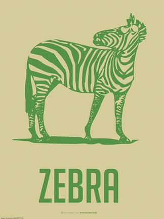 Framed Zebra Green II Print