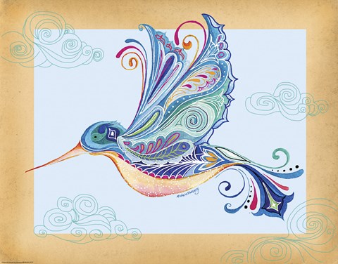 Framed Funky Hummingbird Print