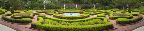 Framed Fountain in a garden, Latham Memorial Garden, Tryon Palace, New Bern, North Carolina, USA Print