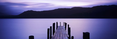 Framed Jetty at Brandelhow Bay, Derwent Water, Lake District National Park, Cumbria, England Print