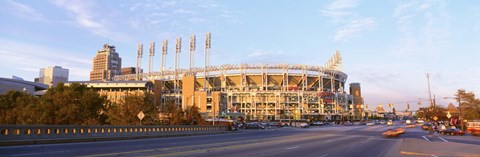 Framed Facade of a baseball stadium, Jacobs Field, Cleveland, Ohio, USA Print