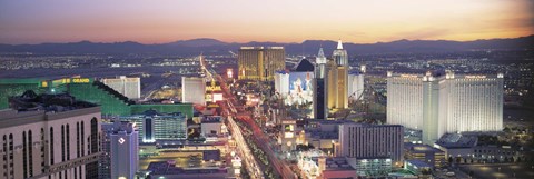 Framed Strip at dusk, Las Vegas NV Print