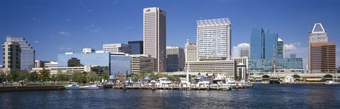 Framed Buildings at the waterfront, Baltimore, Maryland, USA Print