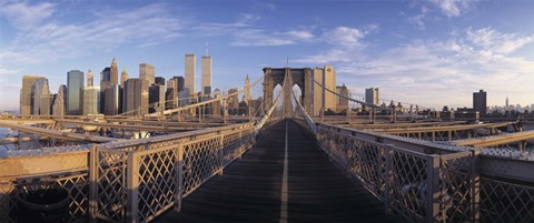 Framed Pedestrian Walkway Brooklyn Bridge New York NY USA Print