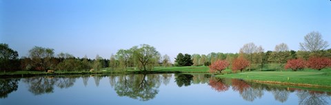 Framed Pond at a golf course, Towson Golf And Country Club, Towson, Baltimore County, Maryland, USA Print