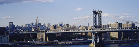 Framed Bridge over a river, Manhattan Bridge, Manhattan, New York City Print