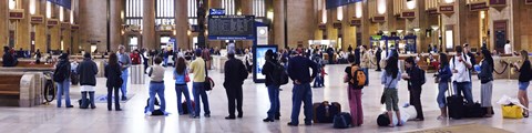 Framed People waiting in a railroad station, 30th Street Station, Schuylkill River, Philadelphia, Pennsylvania, USA Print