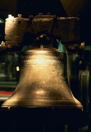 Framed Close-up of a bell, Liberty Bell, Philadelphia, Pennsylvania, USA Print
