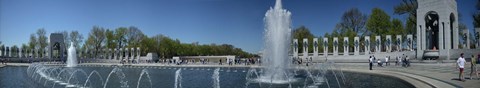 Framed Fountain in a war memorial, National World War II Memorial, Washington DC, USA Print