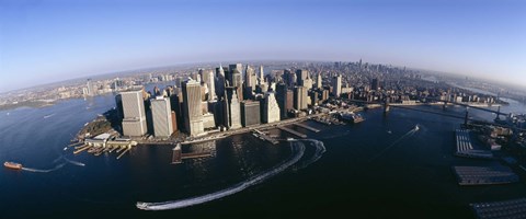 Framed Aerial View of Manhattan, New York City Print