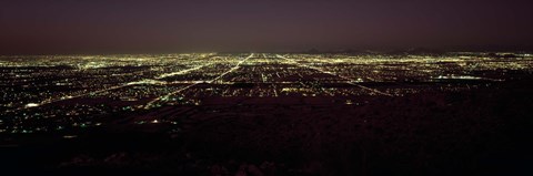 Framed High angle view of a city, South Mountain Park, Maricopa County, Phoenix, Arizona, USA Print