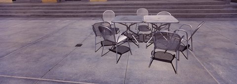 Framed Tables with chairs on a street, San Jose, Santa Clara County, California, USA Print