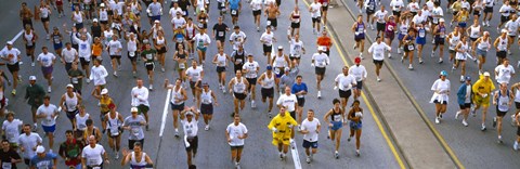 Framed People running in a marathon, Chicago Marathon, Chicago, Illinois, USA Print