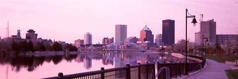 Framed Buildings at the waterfront, Genesee, Rochester, Monroe County, New York State Print