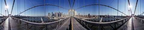 Framed 360 Degree View of the Brooklyn Bridge Print