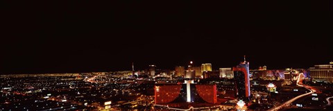 Framed City lit up at night, Las Vegas, Nevada, USA Print