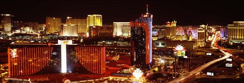 Framed Las Vegas Skyline Lit Up at Night Print