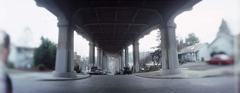 Framed Low angle view of a bridge, Fremont Bridge, Fremont, Seattle, Washington State, USA Print