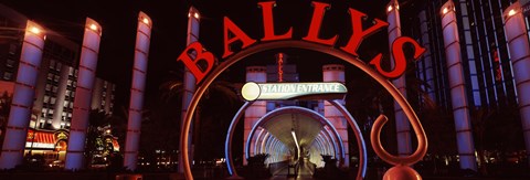 Framed Neon sign of a hotel, Bally&#39;s Las Vegas, Monorail Station, The Strip, Las Vegas, Nevada, USA Print