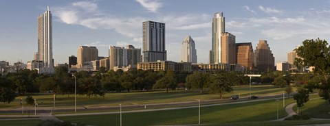 Framed Buildings in a city, Austin, Texas Print