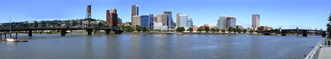 Framed Buildings at the waterfront, Portland Rose Festival, Portland, Multnomah County, Oregon, USA 2010 Print