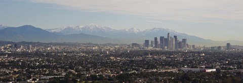 Framed High angle view of a city, Los Angeles, California Print