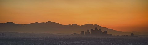 Framed Mountain range at dusk, San Gabriel Mountains, Los Angeles, California, USA Print