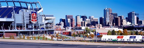 Framed Stadium in a city, Sports Authority Field at Mile High, Denver, Denver County, Colorado Print