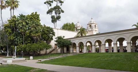 Framed Colonnade in Balboa Park, San Diego, California, USA Print