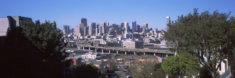 Framed Skyline with Highway Overpass, San Francisco Print