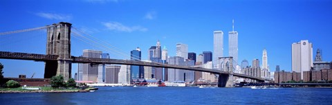 Framed New York Skyline with Twin Towers Print