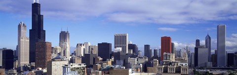 Framed Skyscrapers in a city, Sears Tower, Chicago, Cook County, Illinois, USA Print